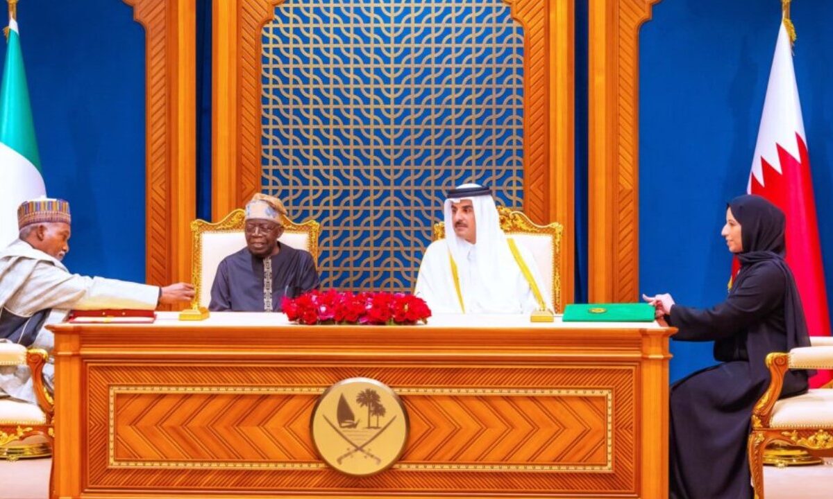 In Doha, Nigeria’s Tinubu, Qatar Emir Al-Thani Sign Agreements Across Education, Mining, Tourism, Sports